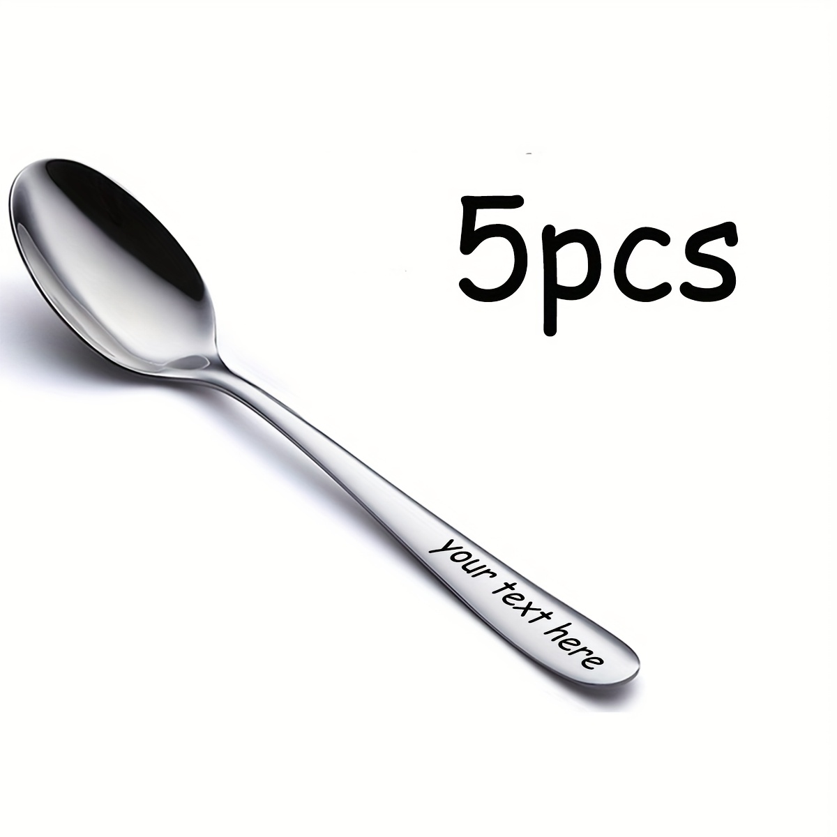 TEMU Cucchiaio da personalizzato, cucchiaino da t癡 personalizzato in acciaio inossidabile, cucchiaio inciso, cucchiaio da dessert con personalizzato