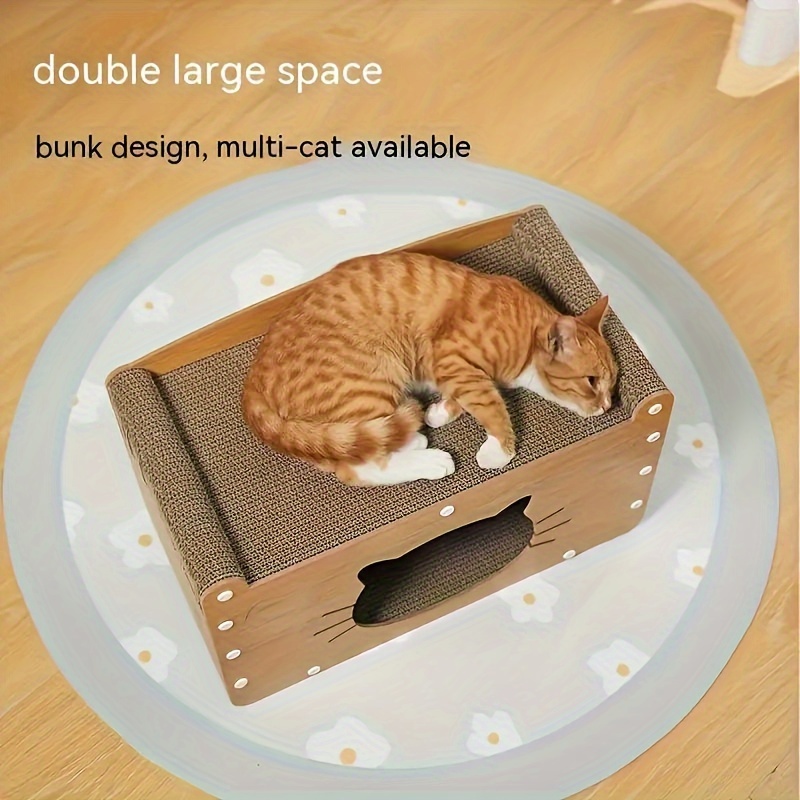 

1pc Double-layer Corrugated Paper Cat Nest, Cat Scratching Board, Wear-resistant And Non-shedding, Vertical Wooden Cat Toy For Rest And Scratch