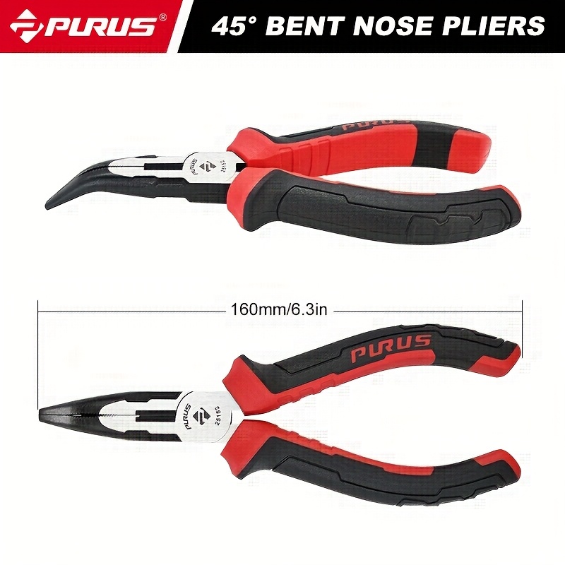 Bent Needle Nose Pliers With Smooth Jaw 45 Degree Bent Long Nose Pliers Fishing Pliers Hook Remover Needle Remover Pliers For Jewelry Making, Bending Wire And Small Object Gripping