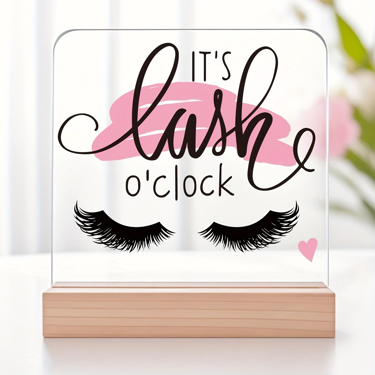 TEMU 2d Flat Printing, Acrylic False Decoration, Eyelash Extension Tools, Beautician Gift, Eyelash Salon Sign Display Stand, Desktop Eyelash Display