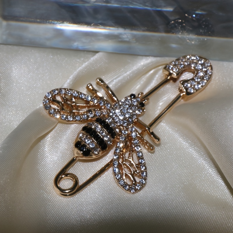 E-shop Luxuriöse Vollgoldene Bienen-Broschen für Damen – Glänzende Hohl-Bienen-Broschen für Mantel, Schal Feinschmuck