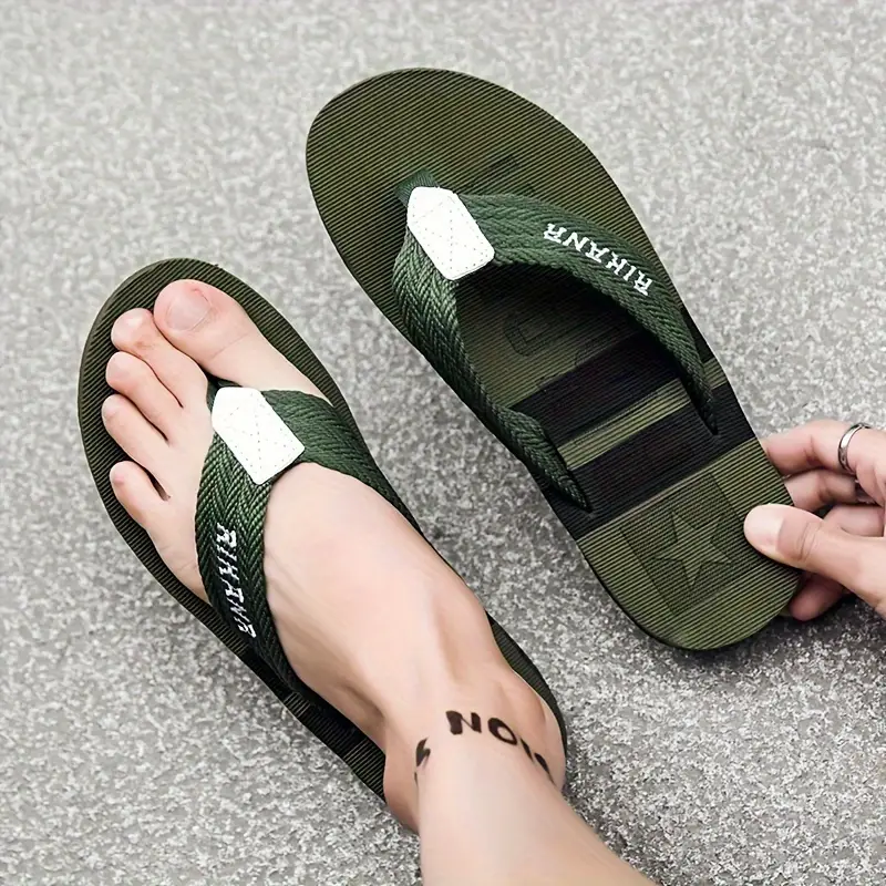 mens thong sandals with fabric casual non flops sandals for indoor outdoor walking for spring and summer Product details 5