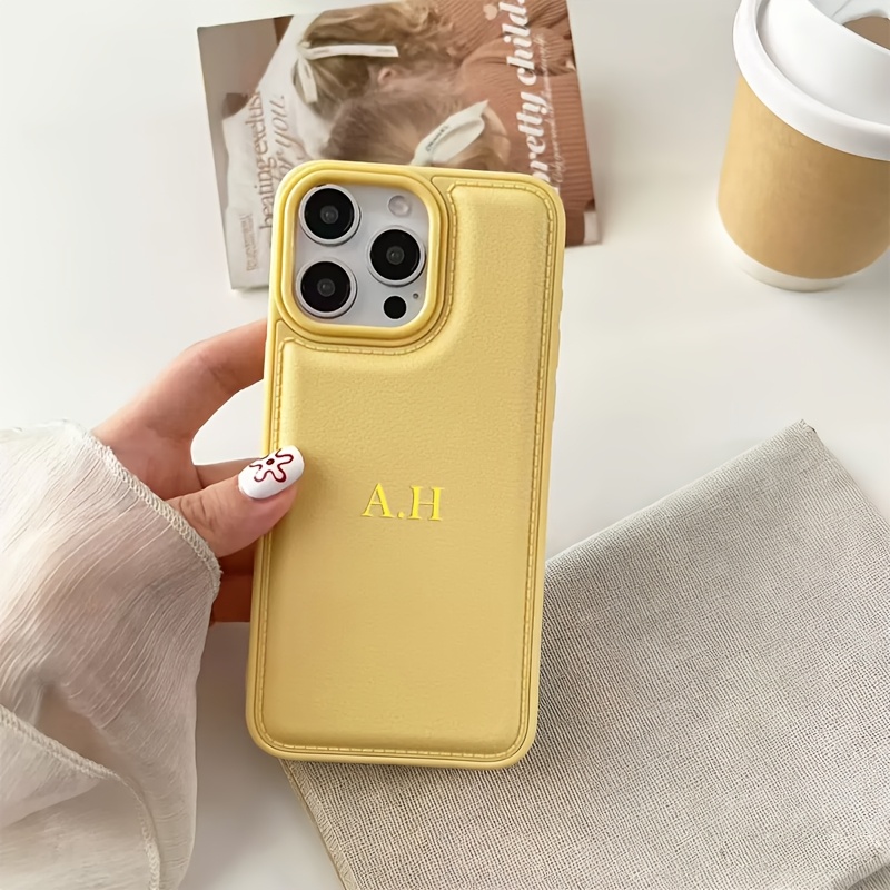 TEMU Phone Case - Personalized Initial Custom Name Phone Case, Suitable For Iphone 18 17 16 15 14 13 12 11 Pro Max Plus 17 Air, Faux Leather