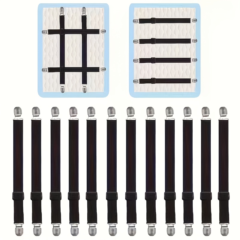 TEMU 12pcs Bed Sheet Fasteners, Suitable For Mattresses, Sofas, Tablecloths, Ironing Board Covers And Car Seat Cushions