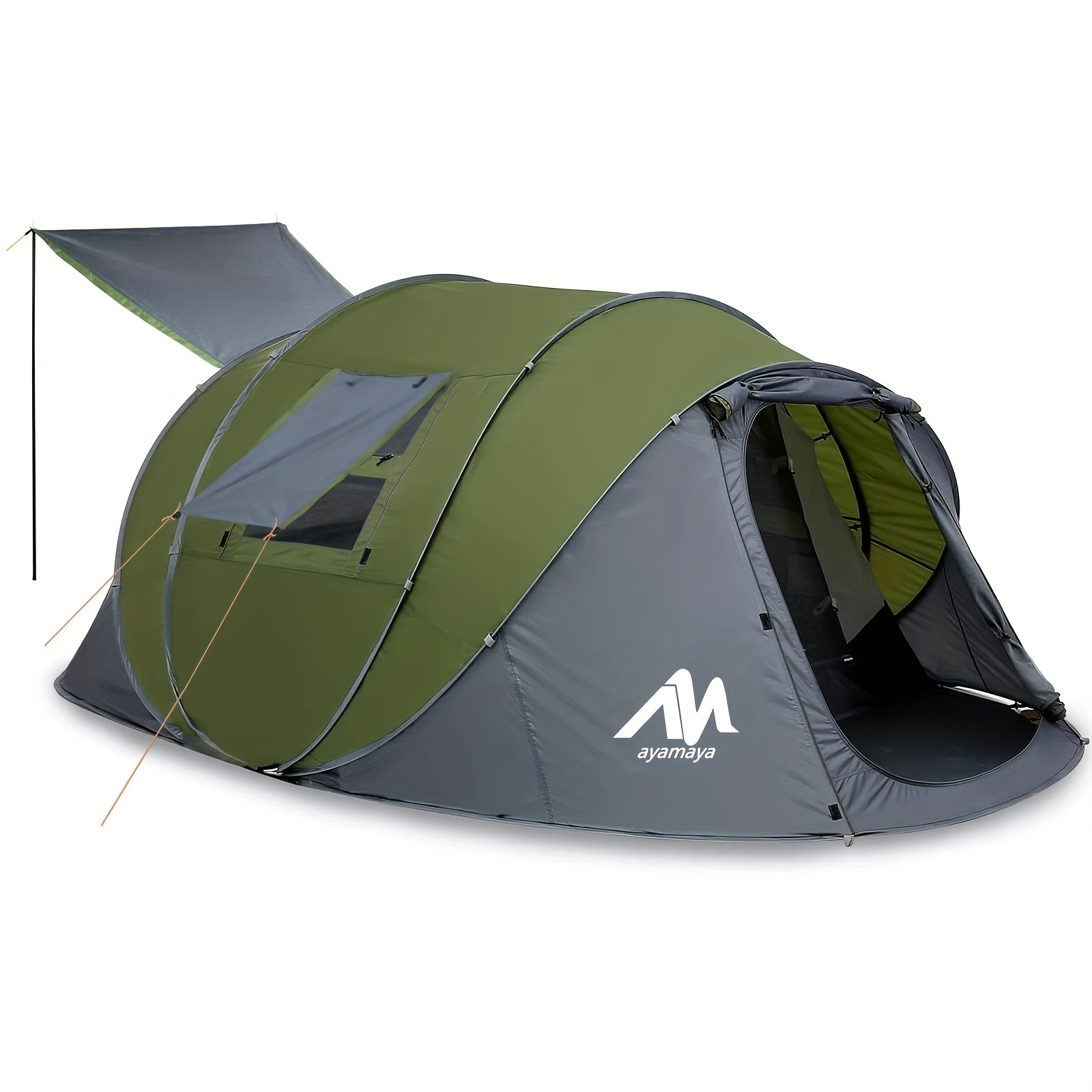 TEMU 6 Person Up 2 Doors Tents For Camping - Ayamaya Waterproof Instant Tent With & Porch, Large Size Family Tent Automatic Setup For 4-6 People Camping Hiking (poles Included)