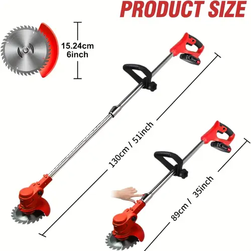 3 in 1 wireless weeder mower and grass trimmer electric pruner edging machine shrub cutter with adjustable height and rotating head 2 high capacity batteries and lightweight design for and patios