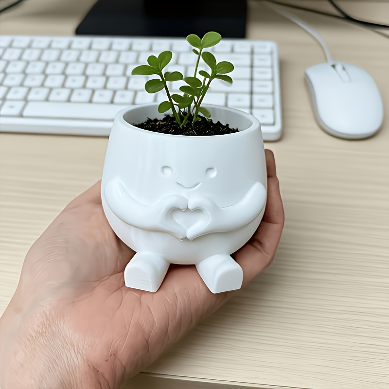 TEMU Quattro vasi funzionali stampati in 3D: Vaso Compagno del Lettore, Vaso , Vaso della , Vaso del . per piante di denaro o piante grasse, anche