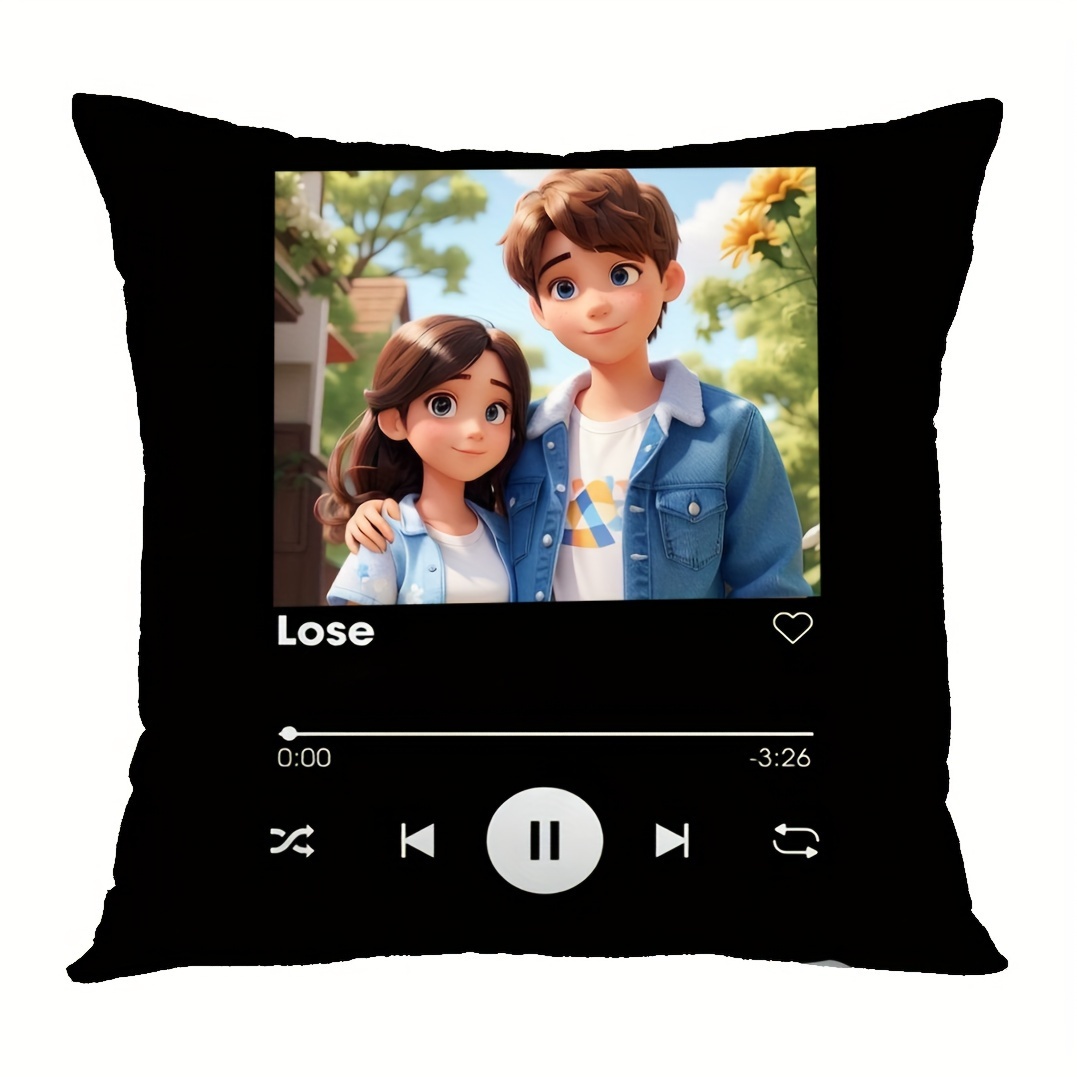 

1pc Custom Pillow Short Plush Single-sided Printed Picture 18x18 Inch Song Pillow, Home Decor, Room Decor, Office Decor, Living Room Decor, Sofa Decor (no Pillow Core)