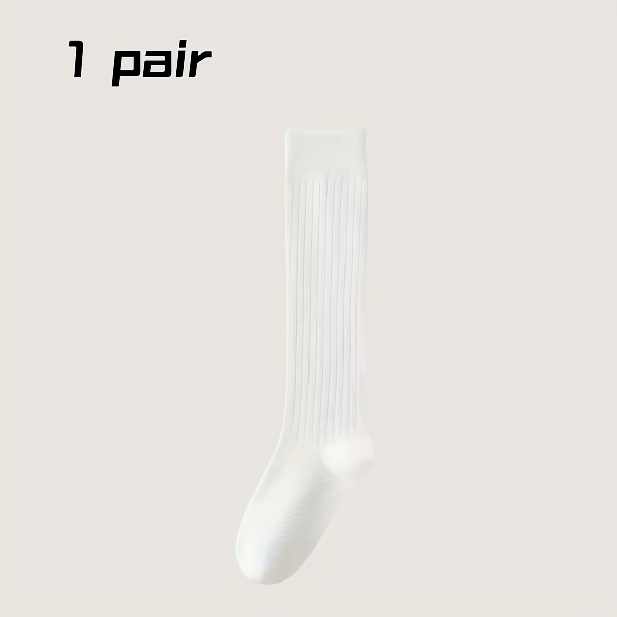 TEMU 1 Pair Of Women's Calf Socks, Knee-high Stockings, Solid Color Jk Style, Spring/summer/autumn Socks For Female College, Versatile, Japanese And