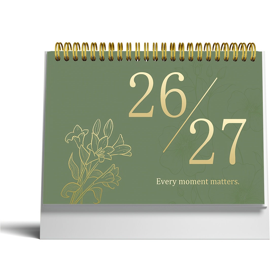 TEMU Calendario a Rivolgimento 24 Mesi 2026-2027 - Calendario da Scrivania con Spirale, Pianificazione Mensile, da Fare e per Scrittura - Rilegatura