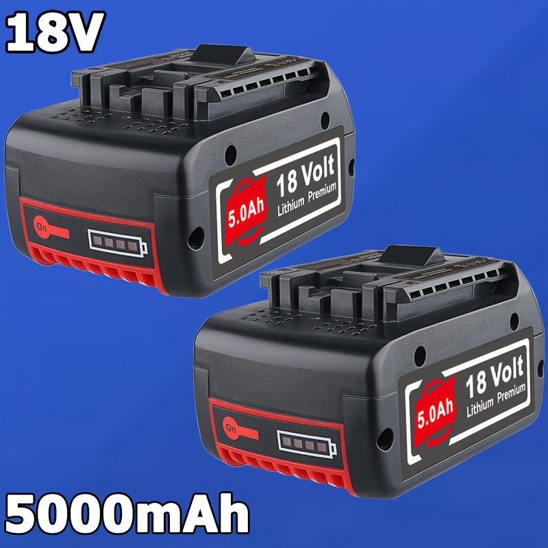 Image of 2pack 18v 5.0ah Bat609 Replacement For 18v Battery Compatible With Power Tool Bat609 Bat622 Bat620 Bsl1810 Bat609g Bat618 Bat618g Bat619 Bat619g Bat610g Bat611 Bat612