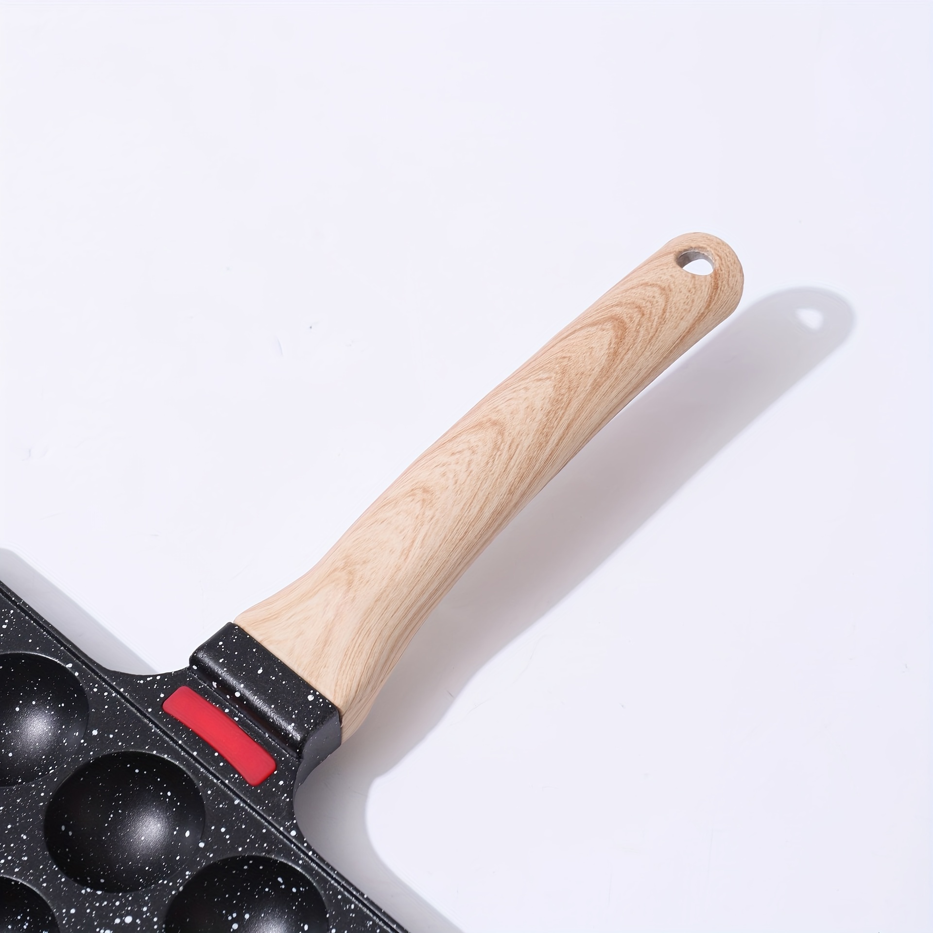 Poêle Takoyaki Fonte 14 Cavités - Antiadhésive Avec Poignée Bois - Pour Boules De Poulpe Ou Crêpes Hollandaise