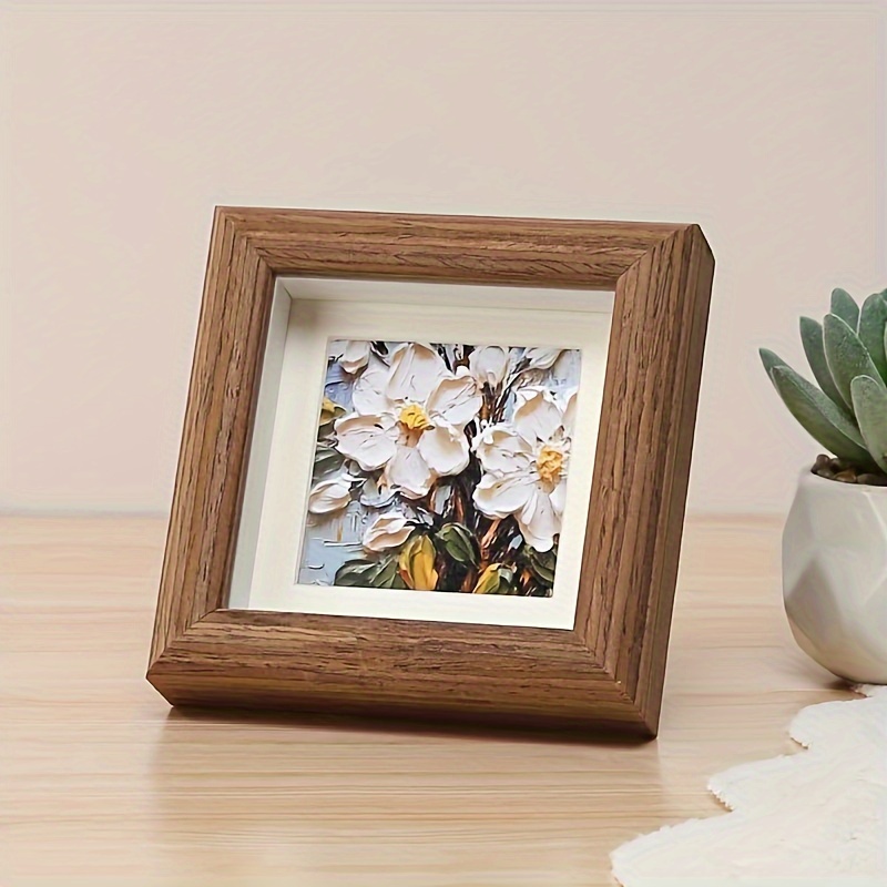 

Elegant 5pcs Square Wooden Photo Frames Set - Desktop Decor, Easy , Ideal Gift