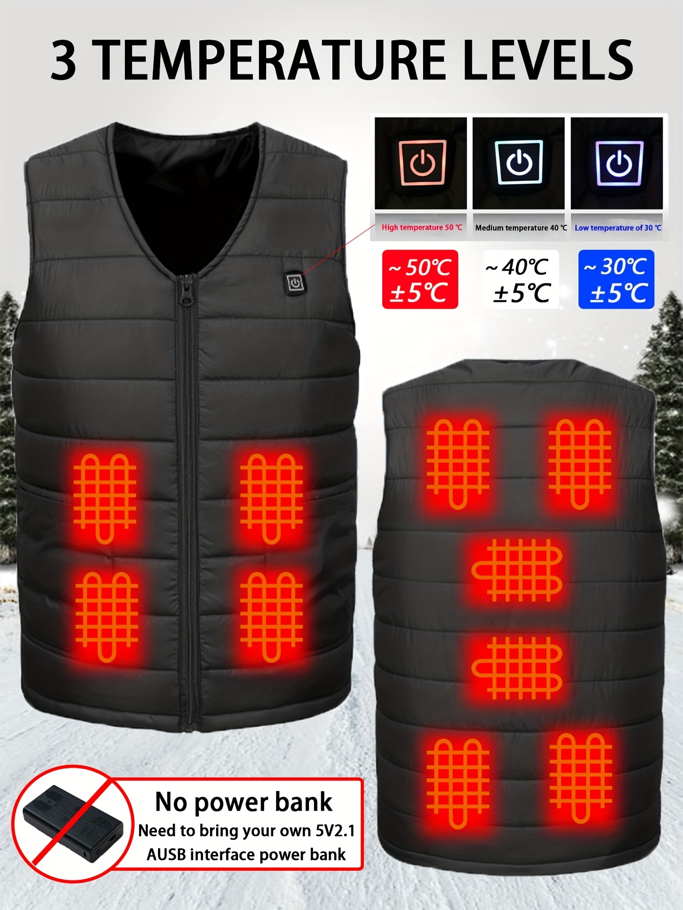 Factory Custom Design Electric Usb Rechargeable Battery Powered Heated