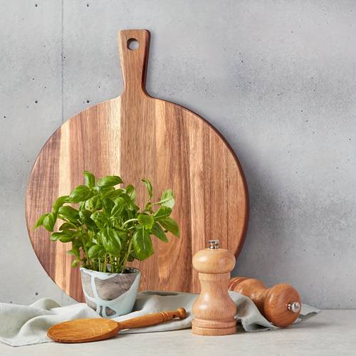1pc 12 inch acacia wood cutting board with handle ideal for serving cheese bread and food preparation platter kitchen essentials