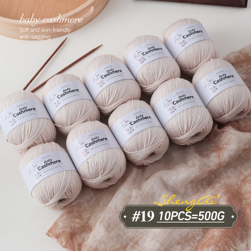 TEMU Luxury 10- Pack 500g Cashmere Yarn30% Cashmere, 70% Yarnultra Soft, Skin-friendly, Non-irritating, Smooth & , Warm Knitting Yarnsuitable For