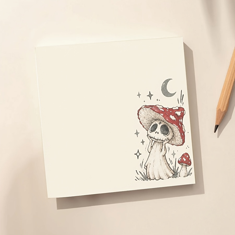 TEMU Bloc-notes gothique avec motif effrayant de rouge et de - Papier d'écriture carré adapté pour , , les et , papier esthétique vintage avec décor