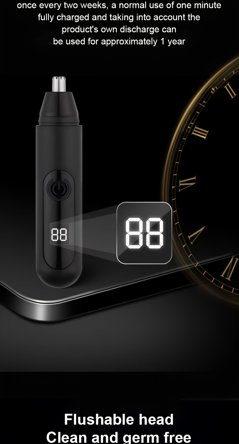   rechargeable nose and ear hair trimmer usb powered easy to clean double   blade suitable for men and women long   Product details 6