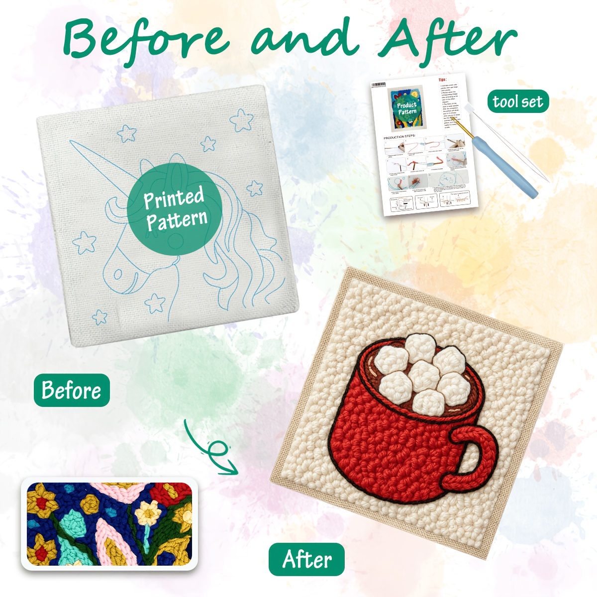 Complete DIY Punch Needle Embroidery Starter Kit
