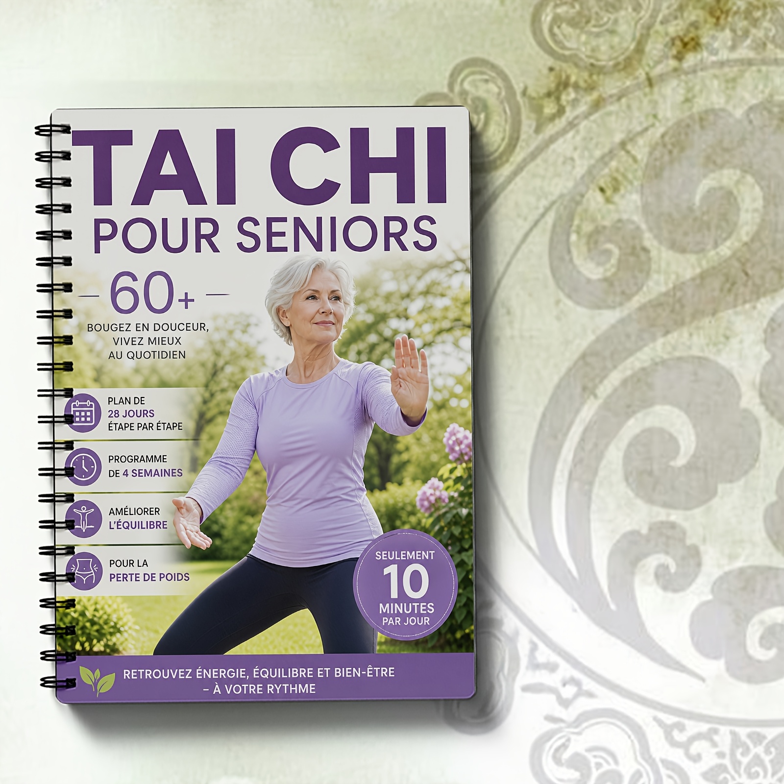 TEMU Édition Française - Manuel de Tai Chi pour Seniors, Reliure Spirale, de Relaxation et de - de , de Tai Chi Graduelle et Douce, Appuyant