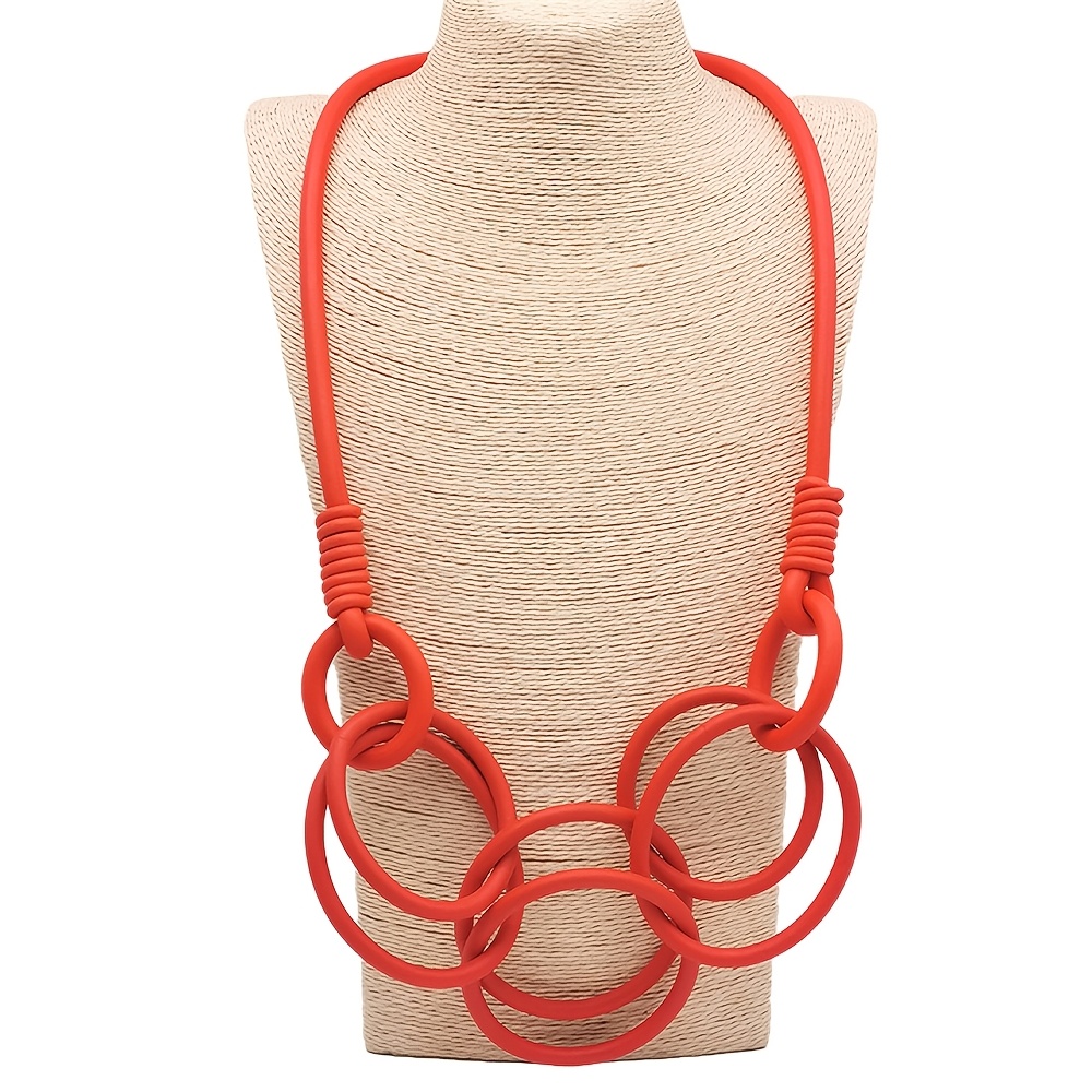 Women's Exaggerated Geometric Hoop Necklace, Gothic Style