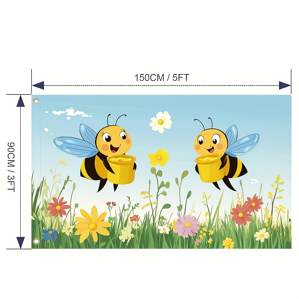 TEMU 1pc Humorous Flag, Cute Daisy Sunflower Colorful Flower, Polyester, Multipurpose, Use Without Electricity, For Outdoor Lawn Decor, Porch Sign, House Flag