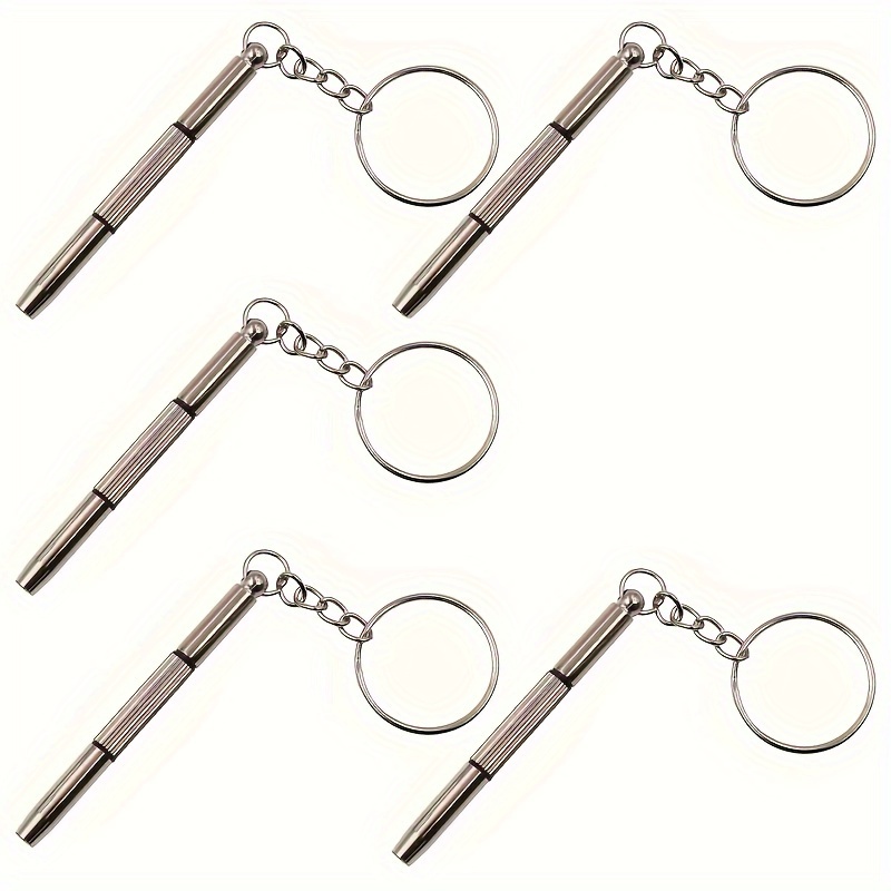 Set Of 5 Steel Screwdrivers For Eyeglasses, Suitable For Watch Repairs, Includes A Keychain, Tools, Precision Screwdrivers.