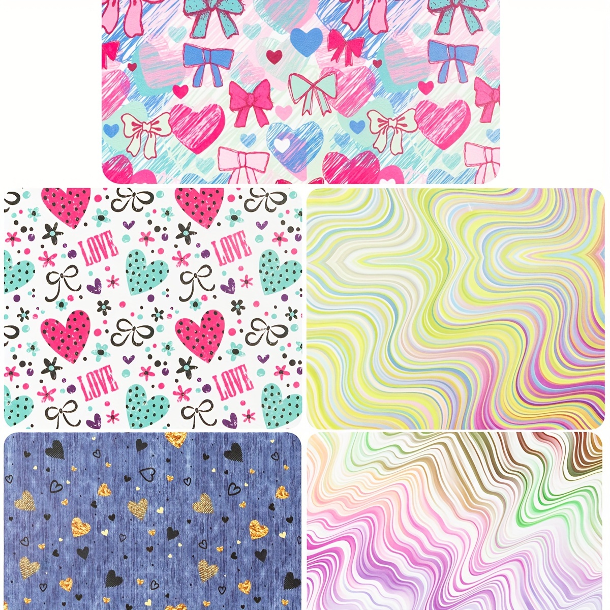 5pcs Set Of Fashionable Printed Ladies' Eyeglass Cleaning Cloths