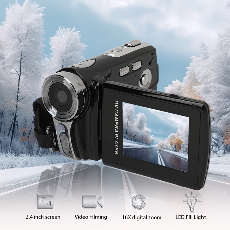 dv88 handheld hd camcorder portable video recorder 16x digital zoom 2 4 inch 1080p digital camera camcorder perfect for outdoor shooting travel party concert companion send data cable no charging head