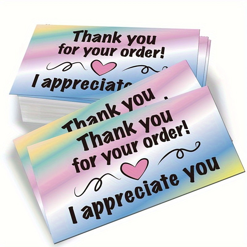 

60pcs Mini Thank You Cards For Customers - Appreciation Notes, English Text, Small Businesses & Use