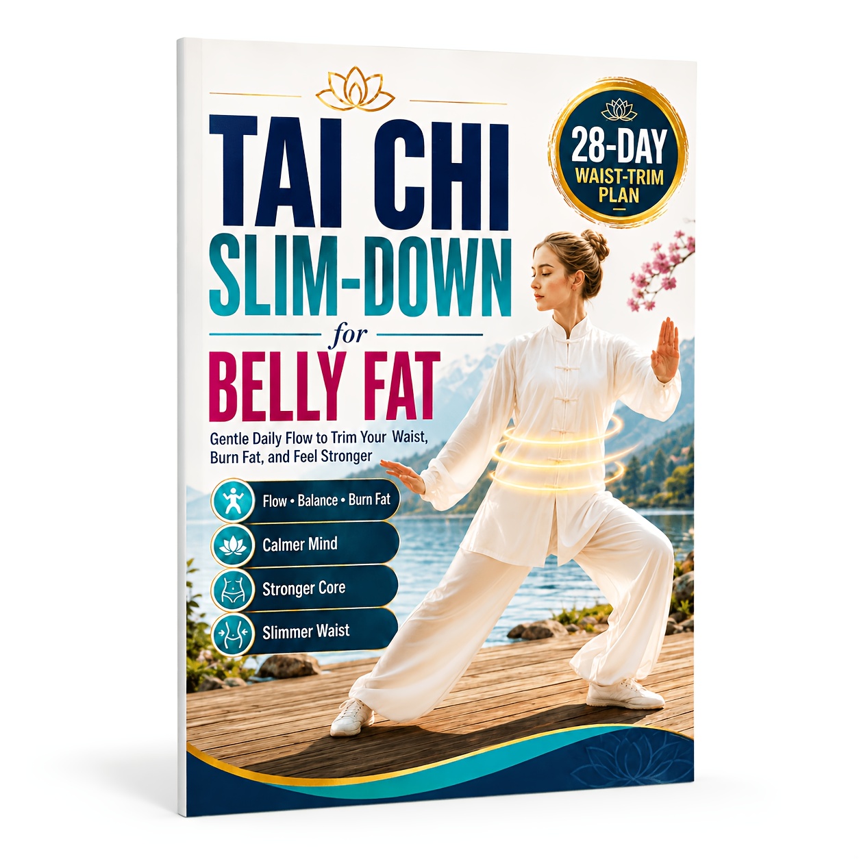 TEMU Tai Chi Slim-down For Belly Fat Fitness Guide With 28-day Gentle Tai Chi Practices, Waist-focused Movements And Strength Building Exercises
