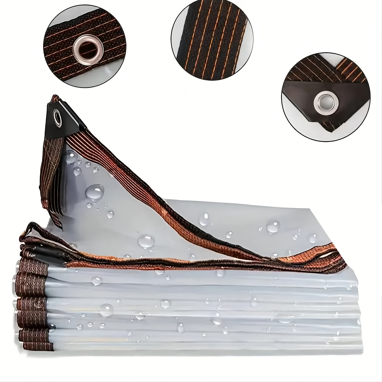 TEMU Lona Impermeable y Resistente a con Cuerdas de Sujeción, Transparente y Permeable a , Resistente a la Tensión, Adecuada para , , Salas de Estar,