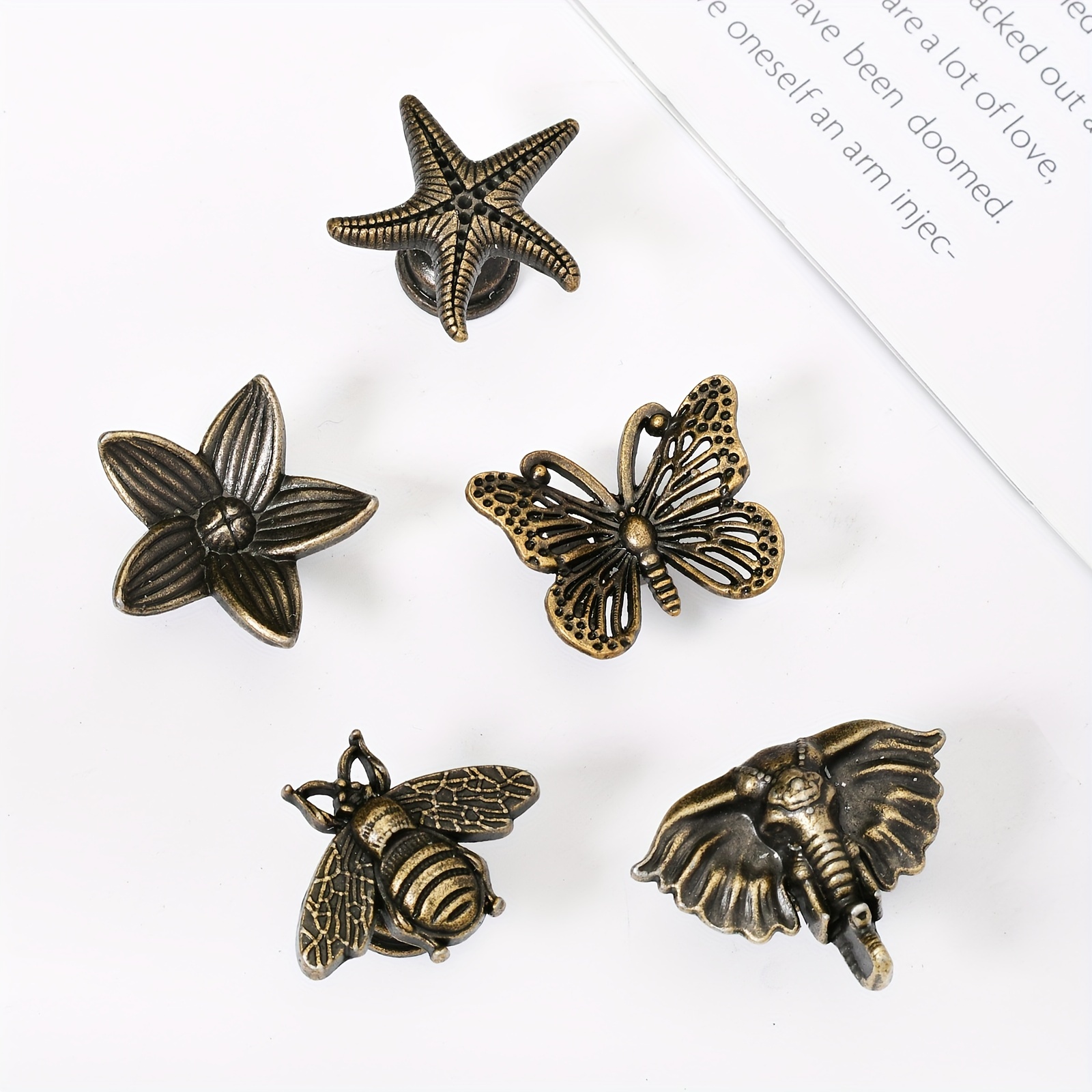 

4pcs Set Zinc Alloy - , Starfish, & Bee For Cabinets And Drawers