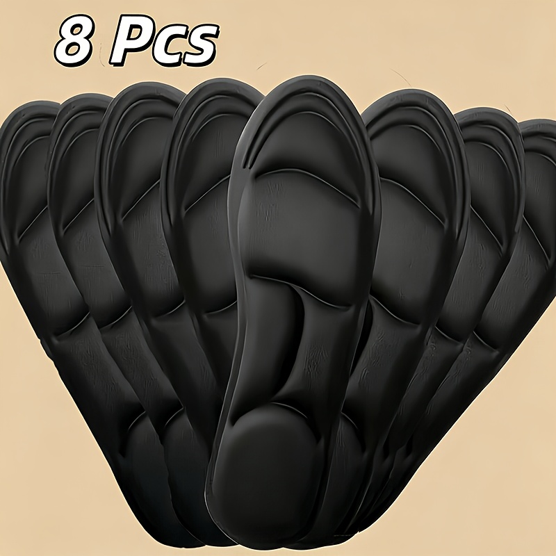TEMU 4 Pairs (8pcs) 5d Ultra Soft Insoles Cloud-like Cushioning, Shock Absorption, And Breathable Sponge. Suitable For Men And Women For Wear, .