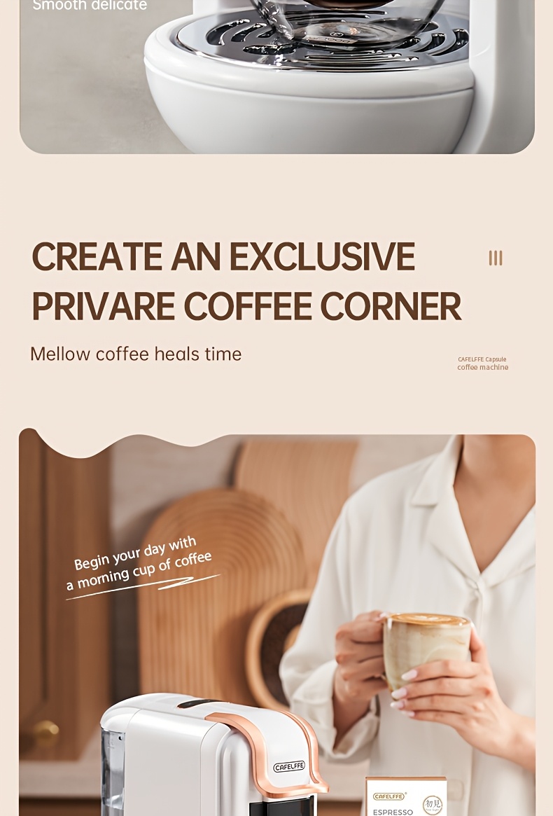  4 in 1 capsule coffee maker mk603 hot cold brew espresso machine 19bar suitable for nec capsules dg capsules ese and coffee powder easy to clean rust proof 0 6l removable water tank suitable for home kitchen and gift details 7