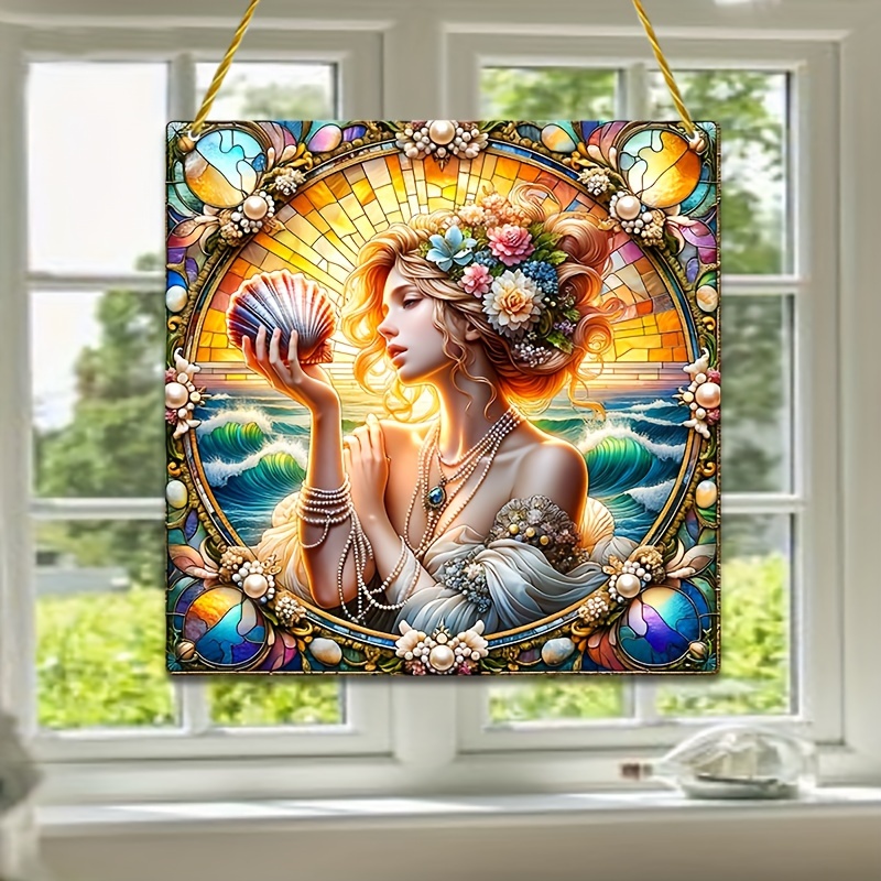 Seascape 2024 sunset stained glass sun catcher