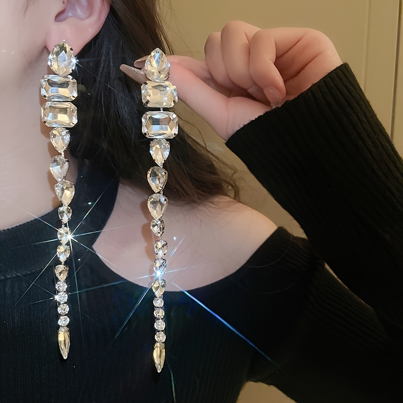 

Pair Of Luxurious Exaggerated Heavy Duty Drop Long Tassel Earrings