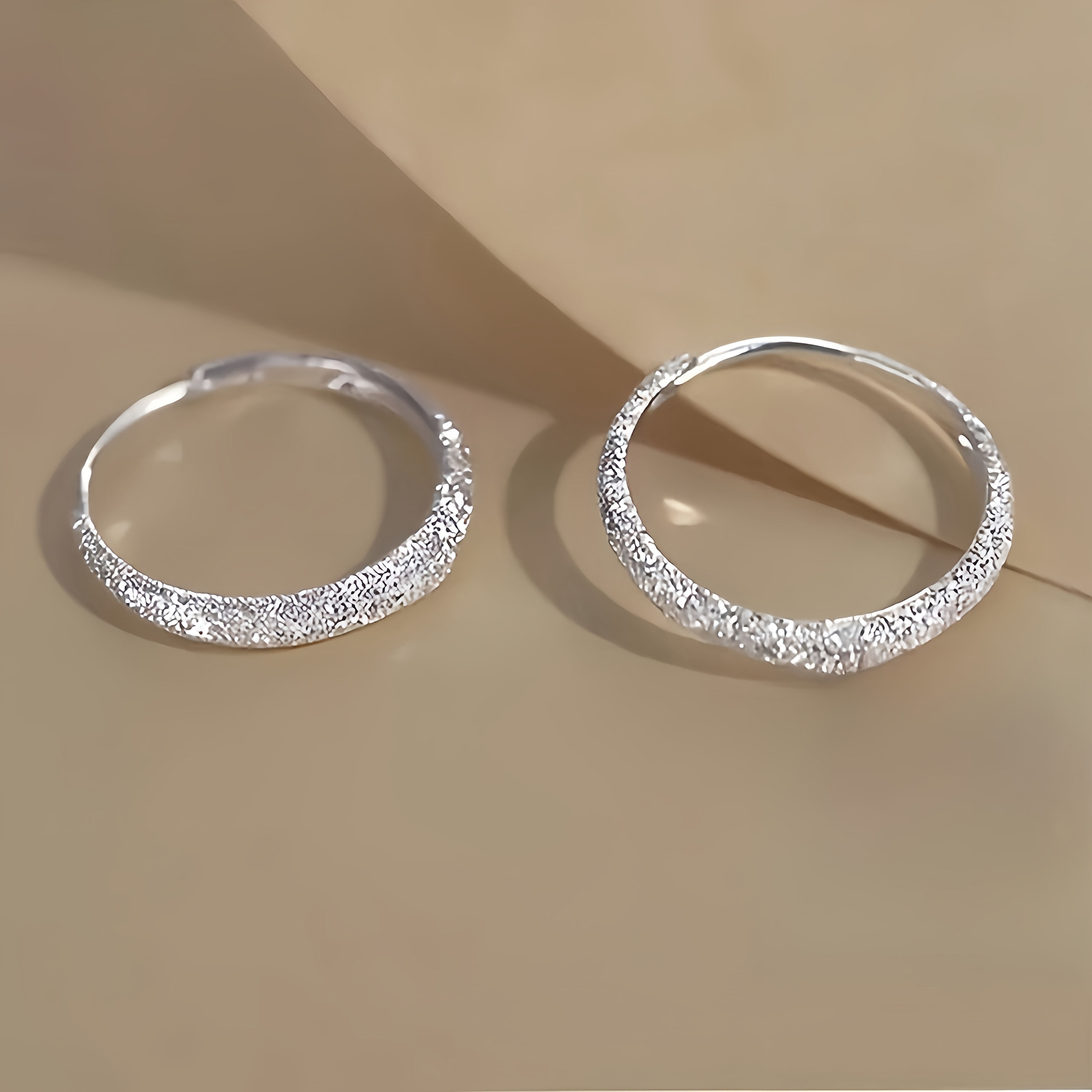 

Sparkling Ring Earrings, Frosted Ring Earrings, Valentine's Day Day Jewelry Gift, Sterling Silvery