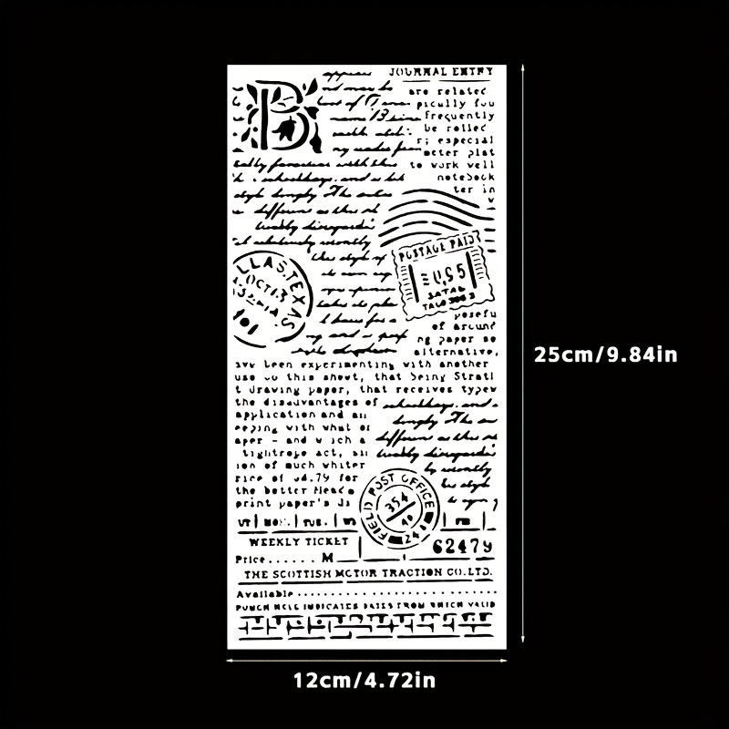Vintage English Sentence Art Stencil – 9.84x4.72inch Extra-large Washable Reusable Template For Embellishments, Card Making, And Journaling Design