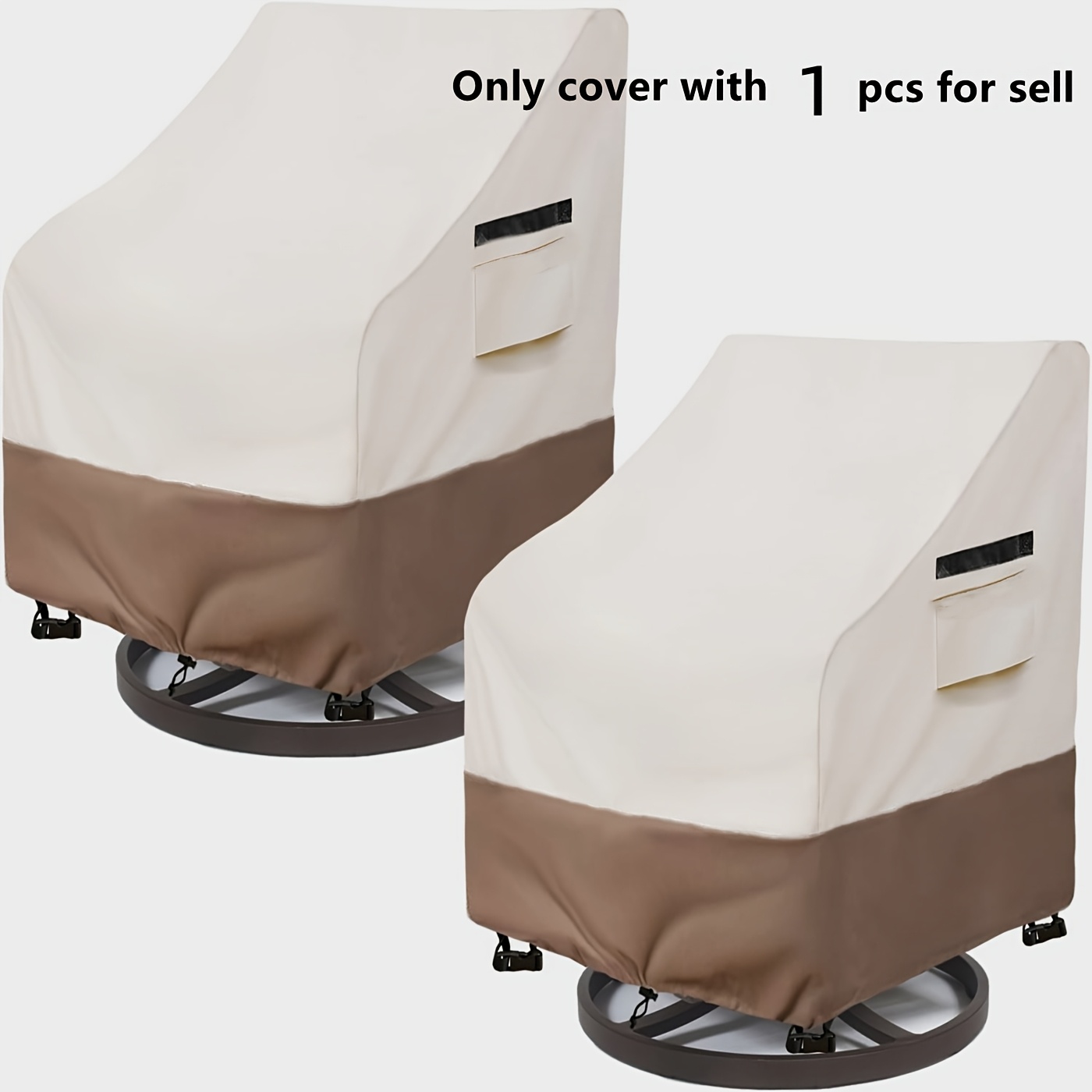 TEMU Housse de chaise d'extérieur, housse décontractée pour siège , housse de protection robuste pour meubles, adaptée à toutes les météorologiques,