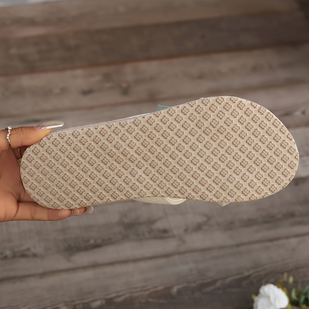 breathable linen slides open toe lightweight   stylish slip on shoes for indoor outdoor relaxation vintage round toe flat sandals with decorative bow indoor outdoor shoes vintage style sandals eva sole sandals details 7