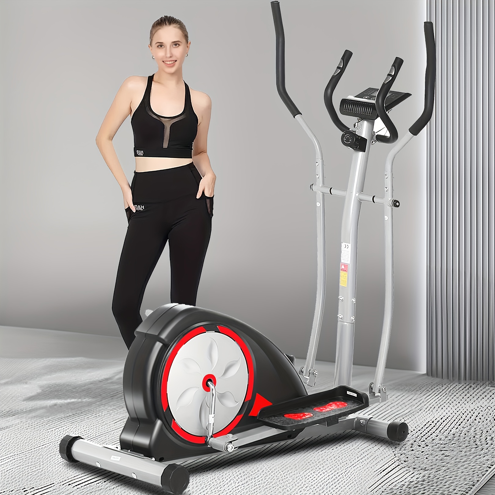 compact elliptical trainer with lcd monitor silent, adjustable