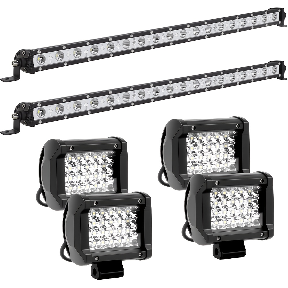 TEMU -inch Led Light Bars And 4 4-inch Lights - Bright And Sturdy, Suitable For Pickups, , Utvs, Suvs, And Boats For Off-road Use, Without Battery