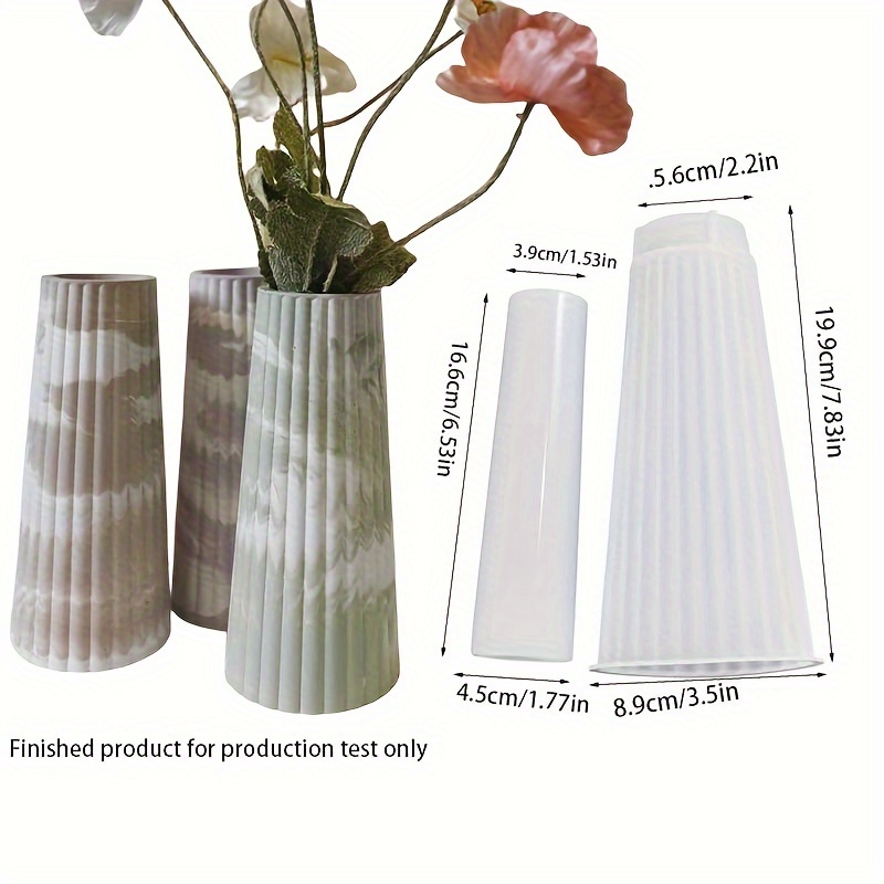 Image of High Stripe Silicone Vase Mold Epoxy Resin Drip Plaster Making Tools Home Decoration