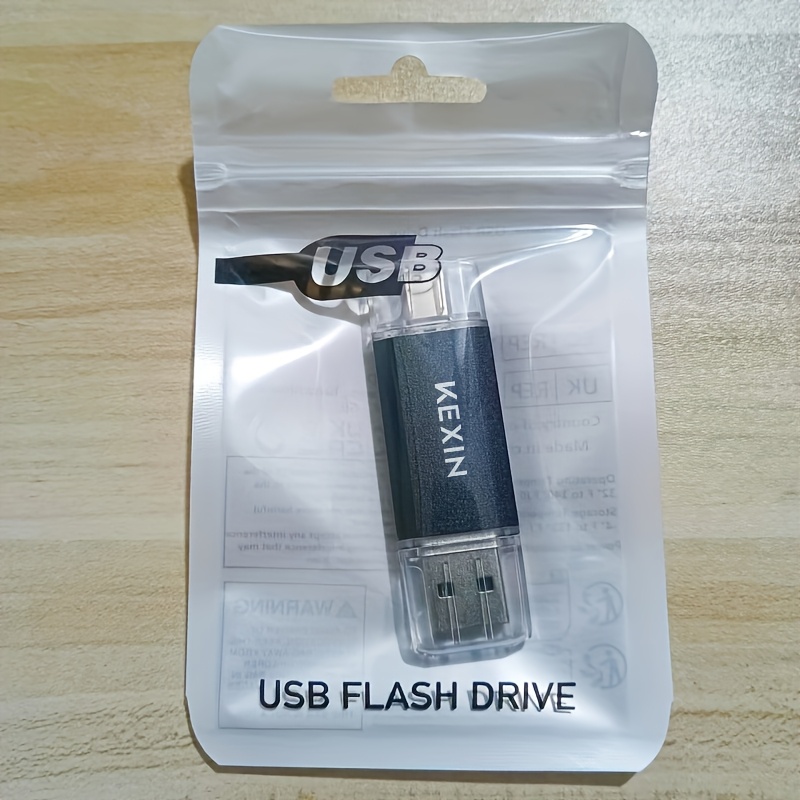Image of Kexin Usb 3.0 64gb To 256gb Versatile 2-in-1 Usb 3.0 And Type-c Flash Drive - Rotatable For Iphone 15 16, For In Red, Black, Silver, Blue. Random Color