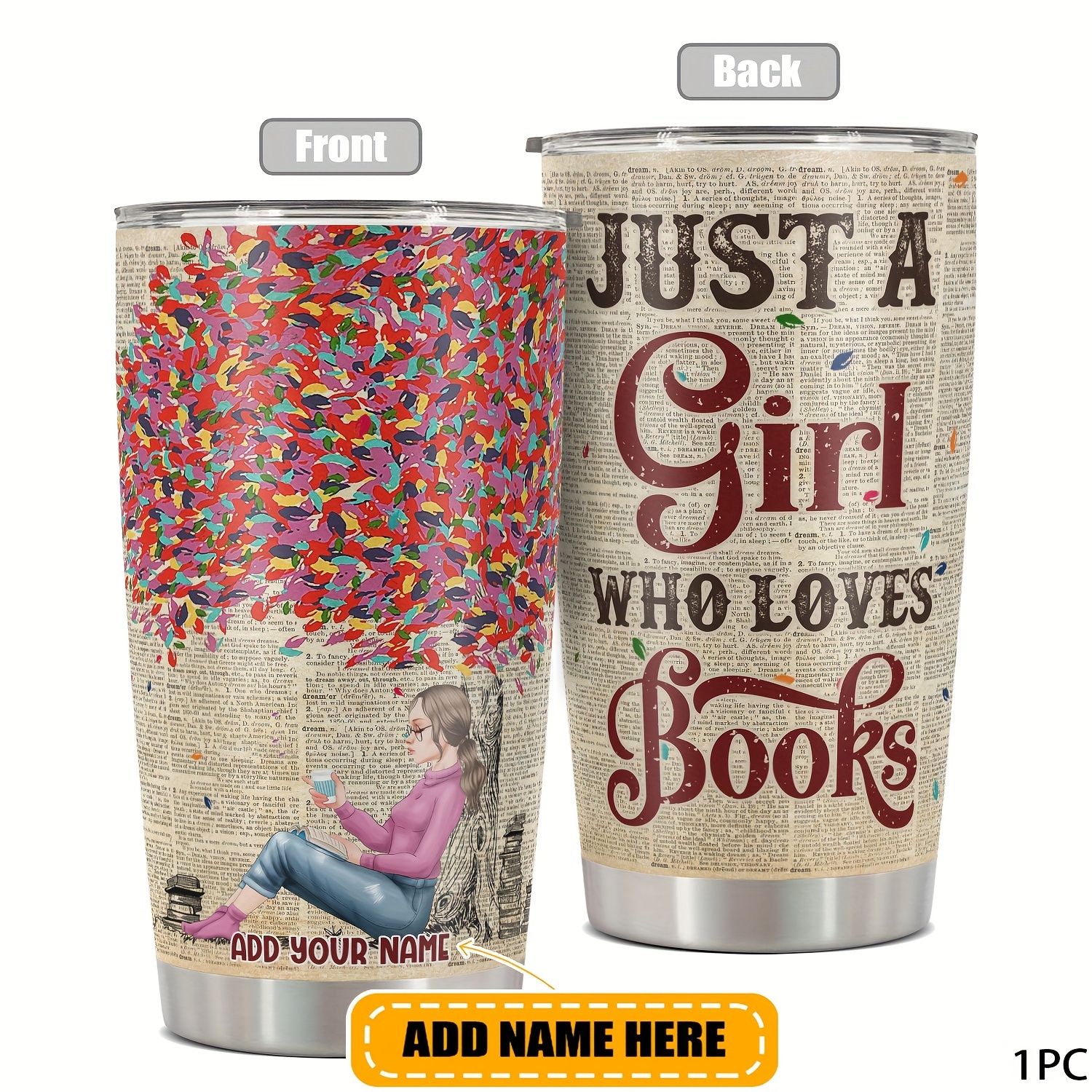 

Custom Name 20oz - Perfect Book Lover Gift, ' Who Books' Funny Print, Reusable Metal Mug With Lid For Travel & Everyday Use, Ideal For Birthdays, ,