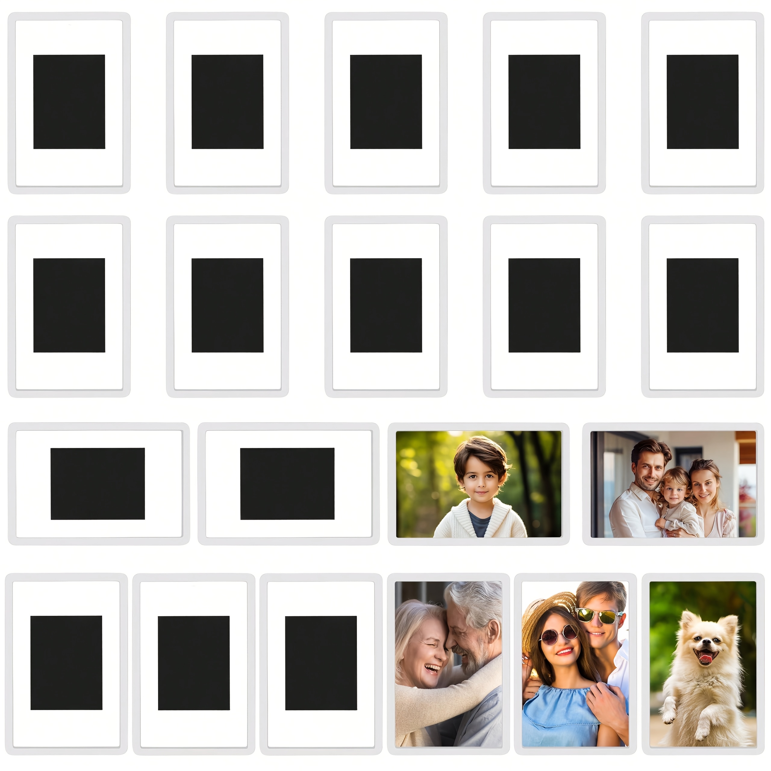 

20pcs Acrylic Photo Frame Magnet Inserts For Fridge, 2.75x1.77" - Translucent , Small Photos & Cards, Ideal For Kitchen