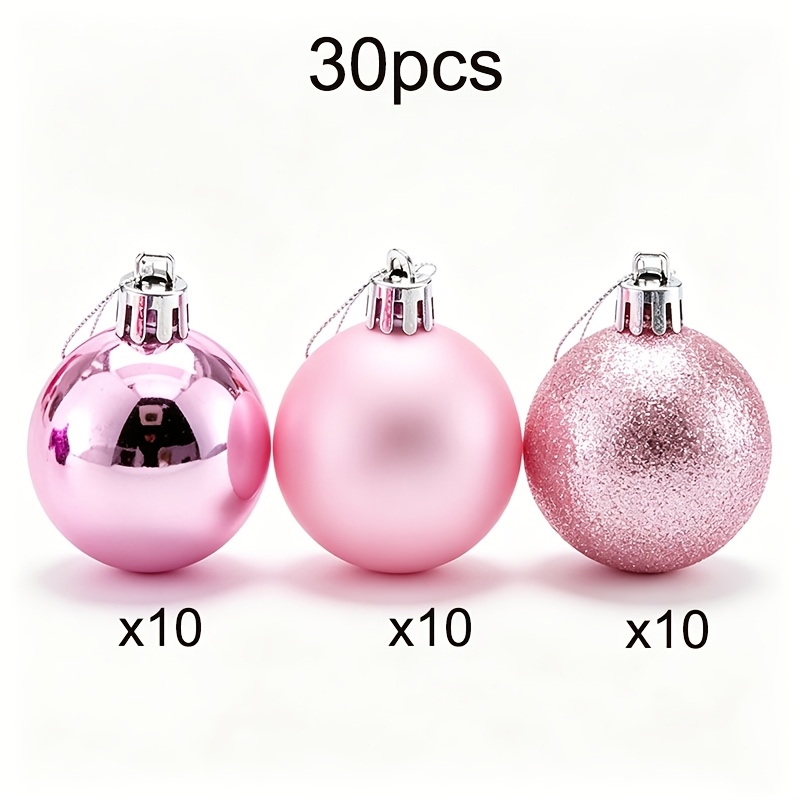 TEMU New Set Of 30 Pink Christmas Ornaments, Home Decor Tree Ornaments – For Halloween, Thanksgiving, Birthdays, And Wedding Crafts. Christmas Ball