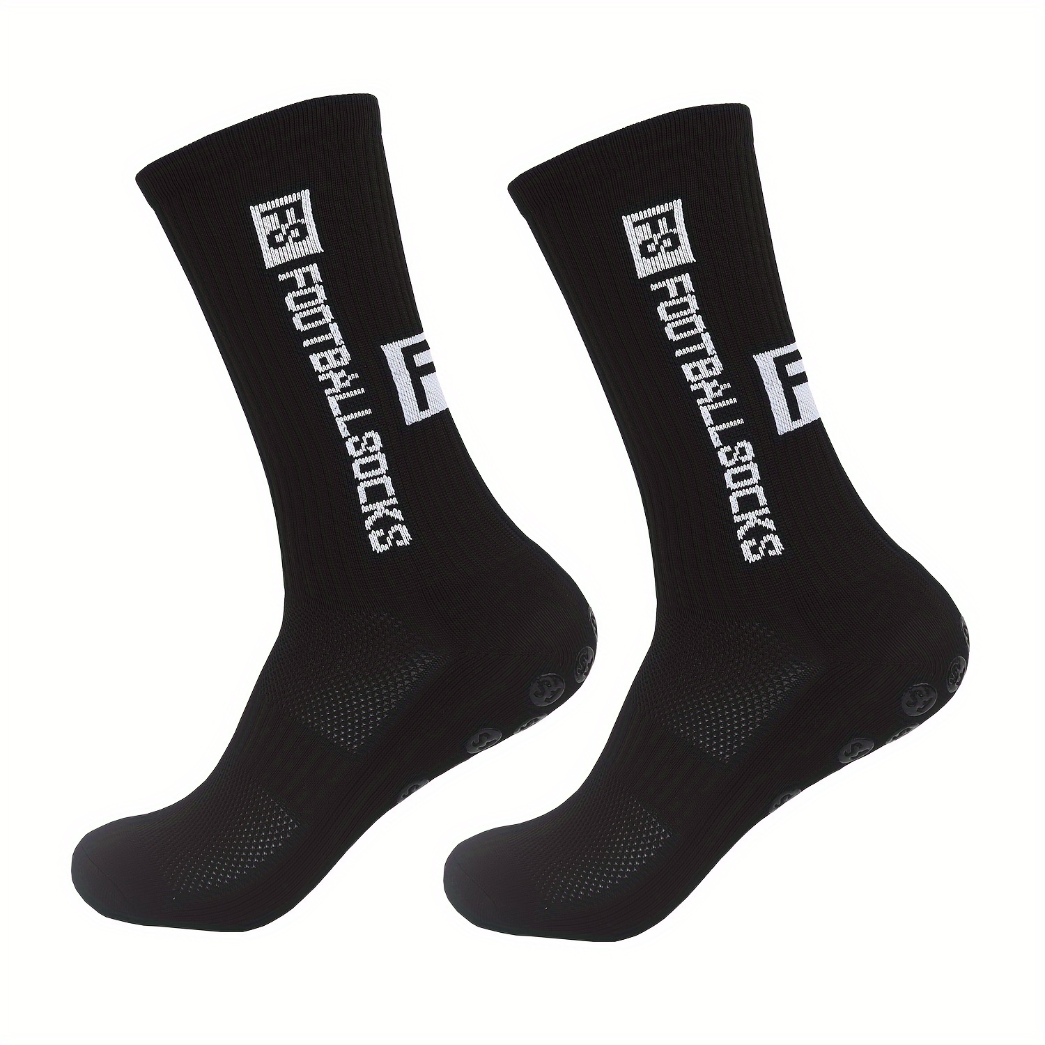 TEMU 1 paire/3 paires aléatoires de chaussettes de football pour homme à collants, chaussettes de sport antidérapantes pour sol, chaussettes toutes