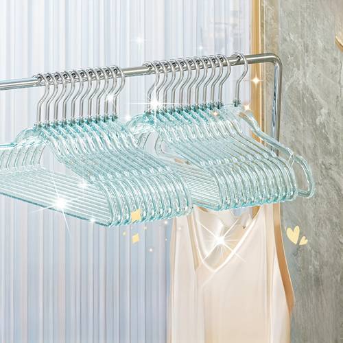 10pcs Transparent PET Glitter Hanger With Gold Powder Crystal, For Hanging Clothes In Clothing Stores Using Acrylic Hangers.